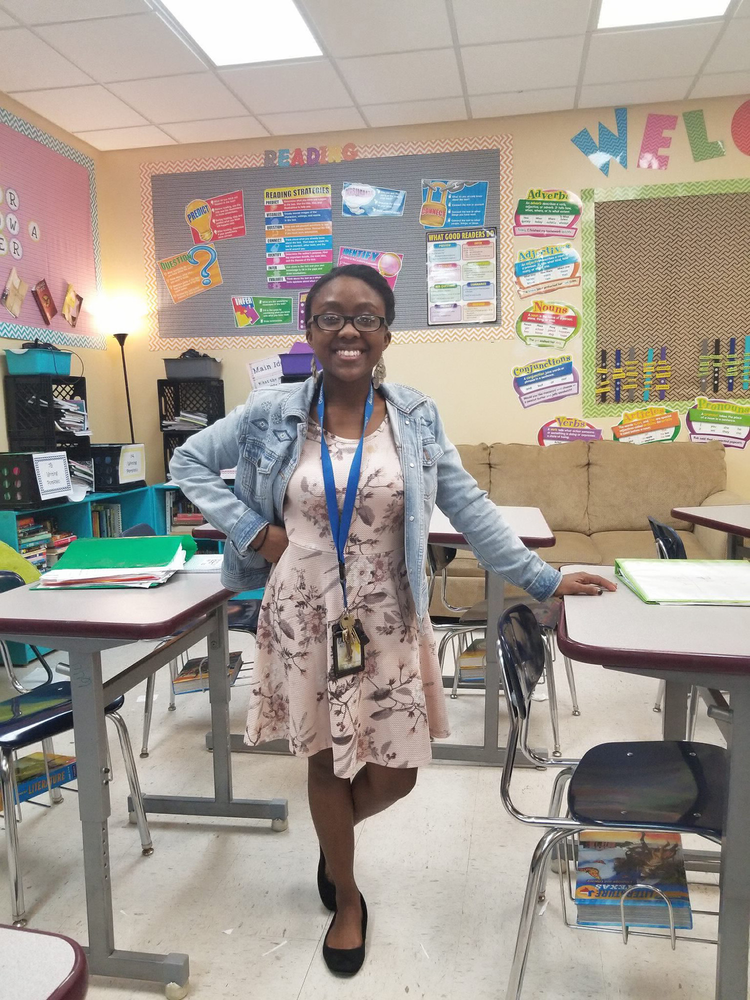Eunique Woods in her classroom at Odyssey Academy