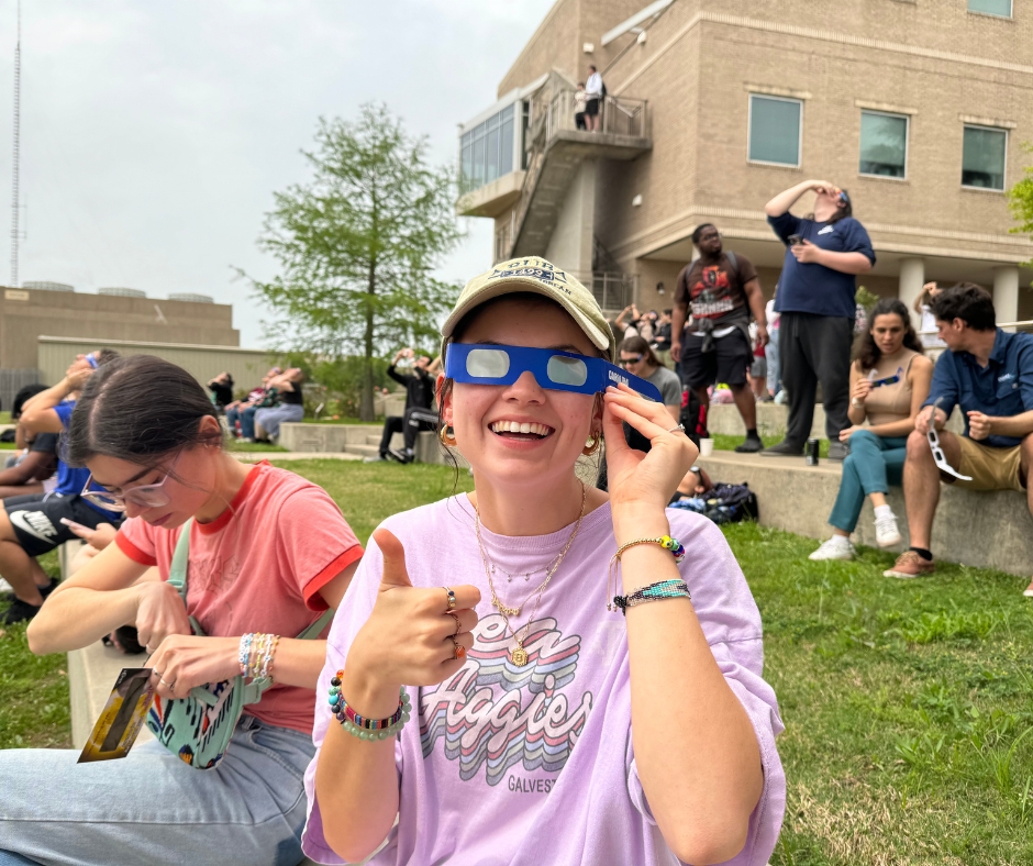 Student at Solar Eclipse Viewing Party