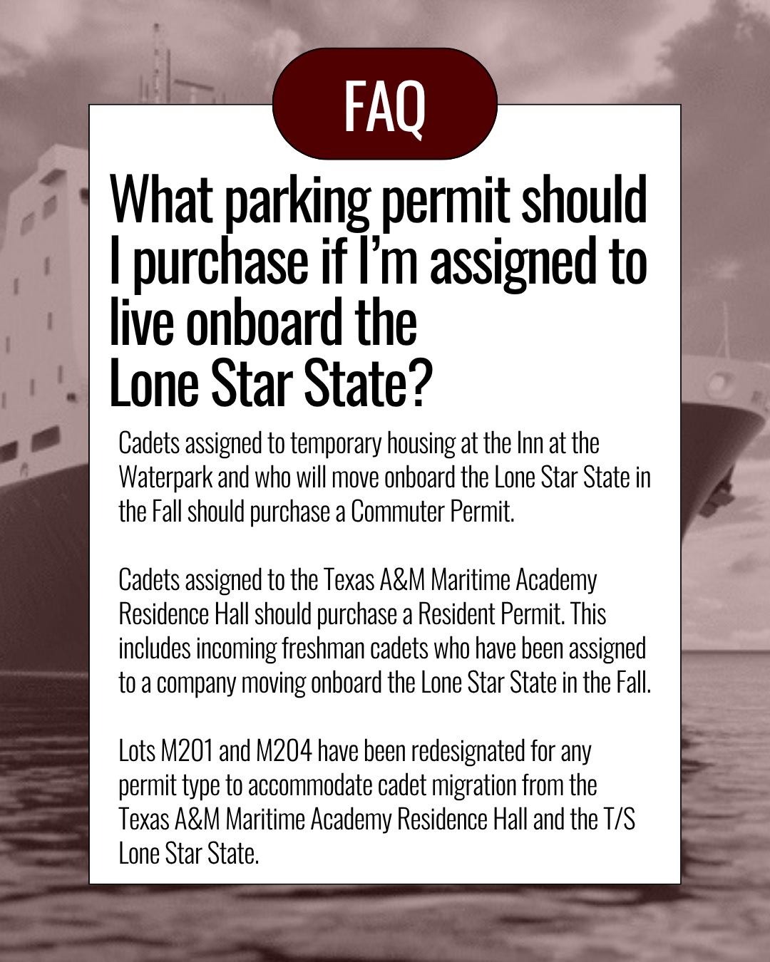 Living aboard USTS Lone Star State FAQ