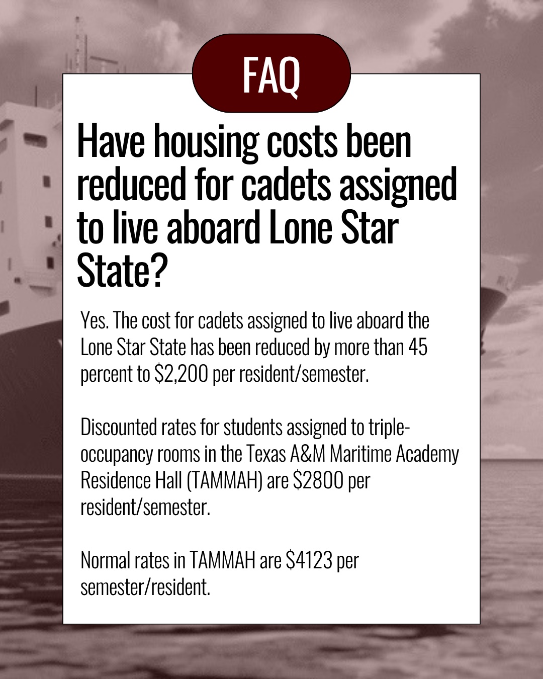 Living aboard USTS Lone Star State FAQ
