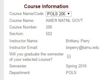 select the course from the drop down list