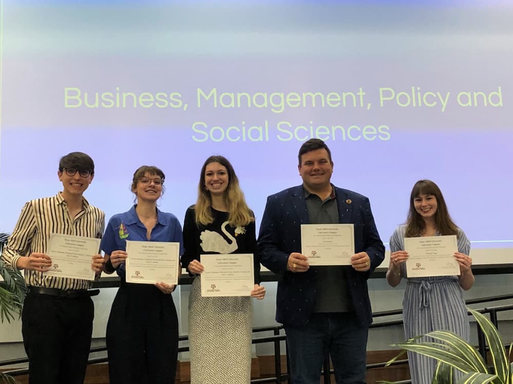 Left to Right: Christian B. Pryor, Lucie E. Hartman, Kiara K. Carrasco, Evan Kinslow and Julianna Trapp