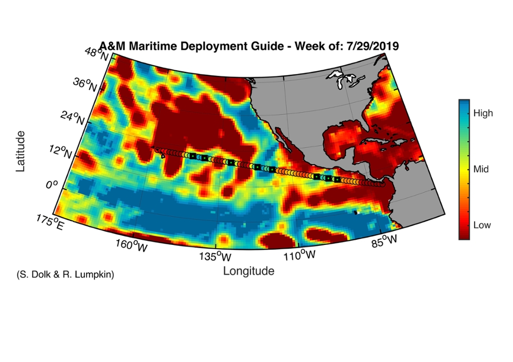 NOAA drifter buoy deployment heat map. Photo Credit: NOAA
