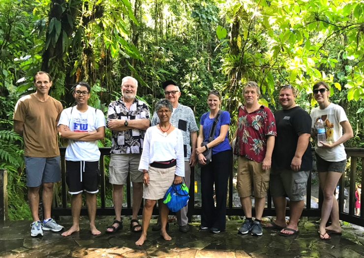 TAMUG faculty members pose on the island of Guadeloupe