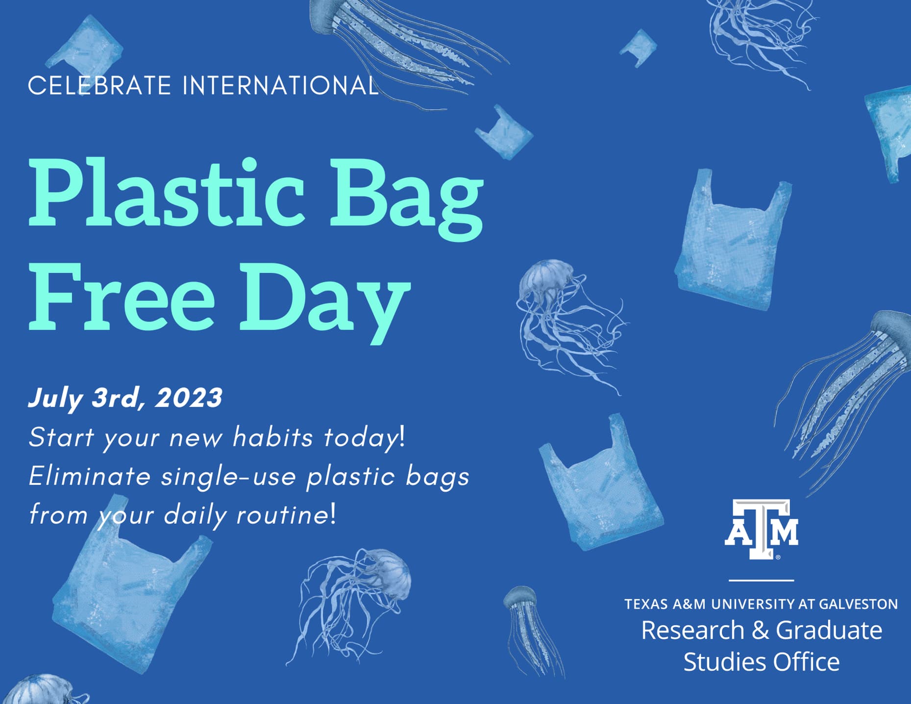 Plastic Bag Free Day infographic for July 3