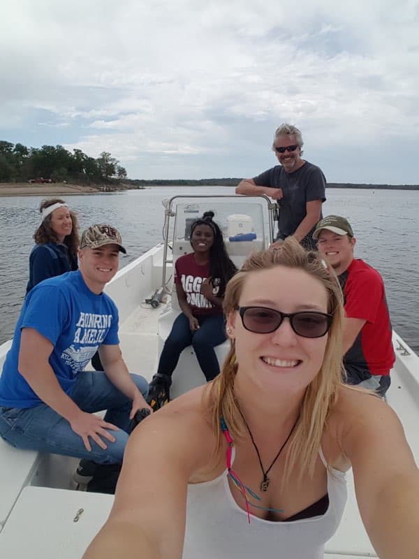 Team on the boat
