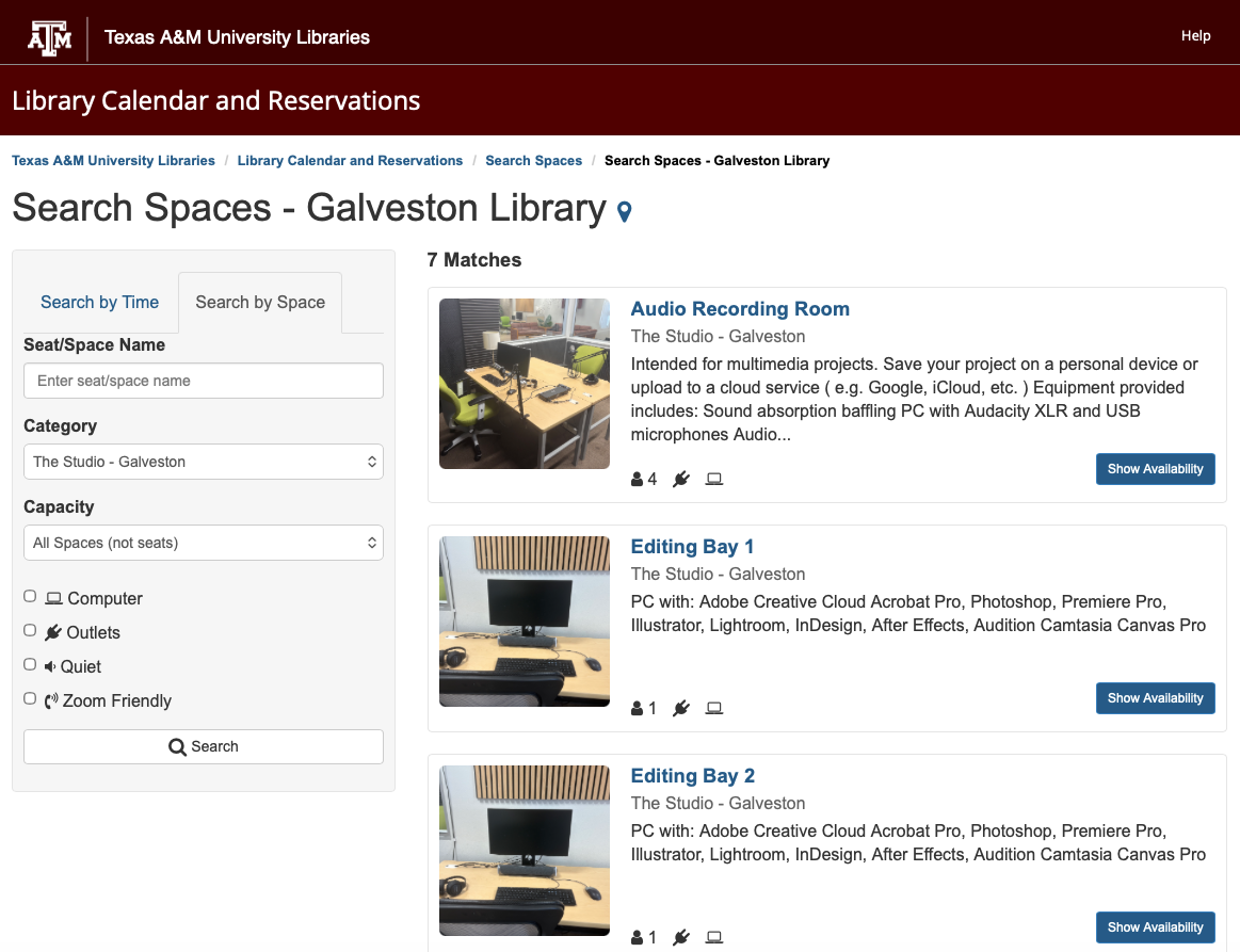 Equipment & Spaces