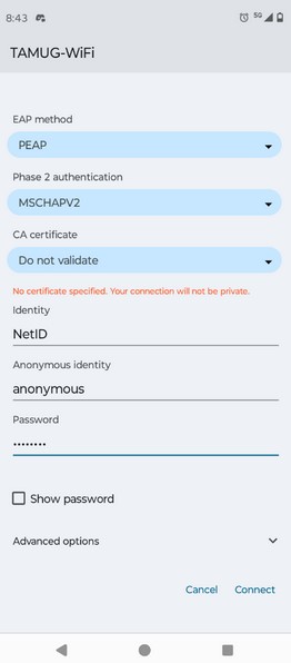 Android Connecting Wi-Fi