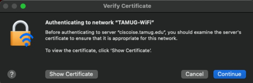 MAC Connecting Wi-Fi