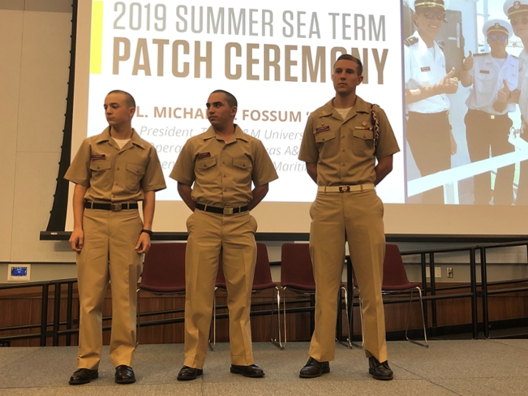 Cadets are awarded a plaque of recognition and service for their help assisting members of the Beaumont Police Department during Tropical Storm Imelda and the subsequent flooding events in Beaumont during September 2019. 