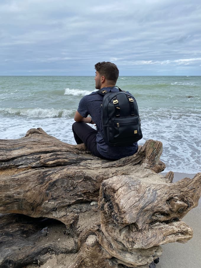Recent Graduate Anthony Feghali looks out at the ocean during his international travels in Denmark.